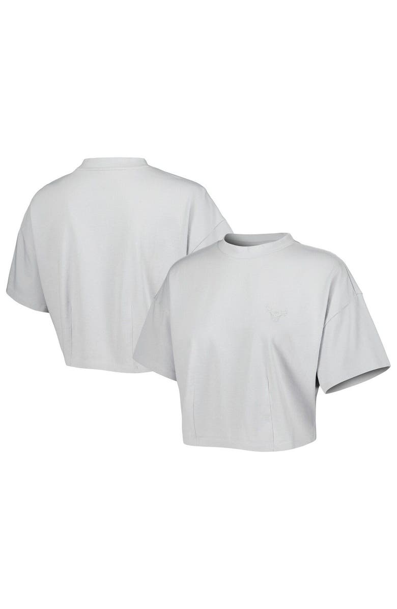 LUSSO Men's Lusso Gray Chicago Bulls Nola Faded Tonal Cropped T-Shirt, Main, color, Gray