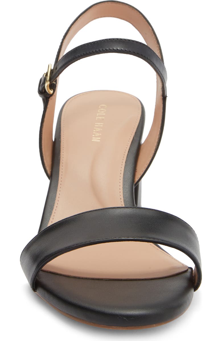 Cole Haan Josie Block Heel Sandal, Alternate, color, Black Leather / Woven