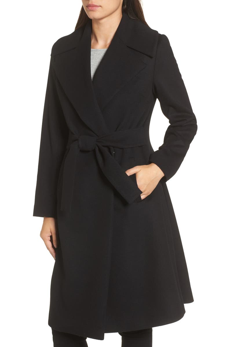 trina Trina Turk Luna Wool Blend Wrap Coat, Alternate, color, 