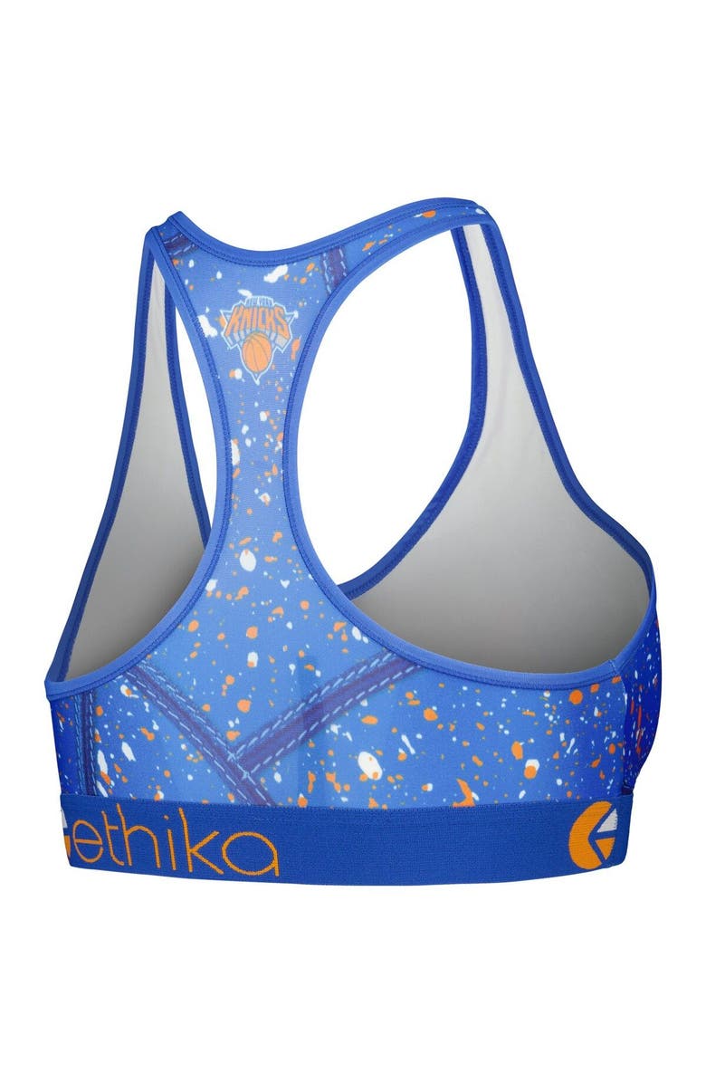 Ethika Women's Ethika Blue New York Knicks Racerback Sports Bra, Alternate, color, 