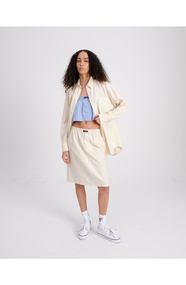 Hommegirls Boxer Pencil Skirt, Alternate, color, Yellow Stripe Oxford