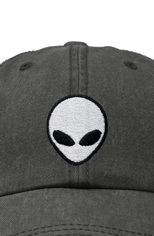 Dalix Alien Embroidered Classic Dad Cap In Washed Gray