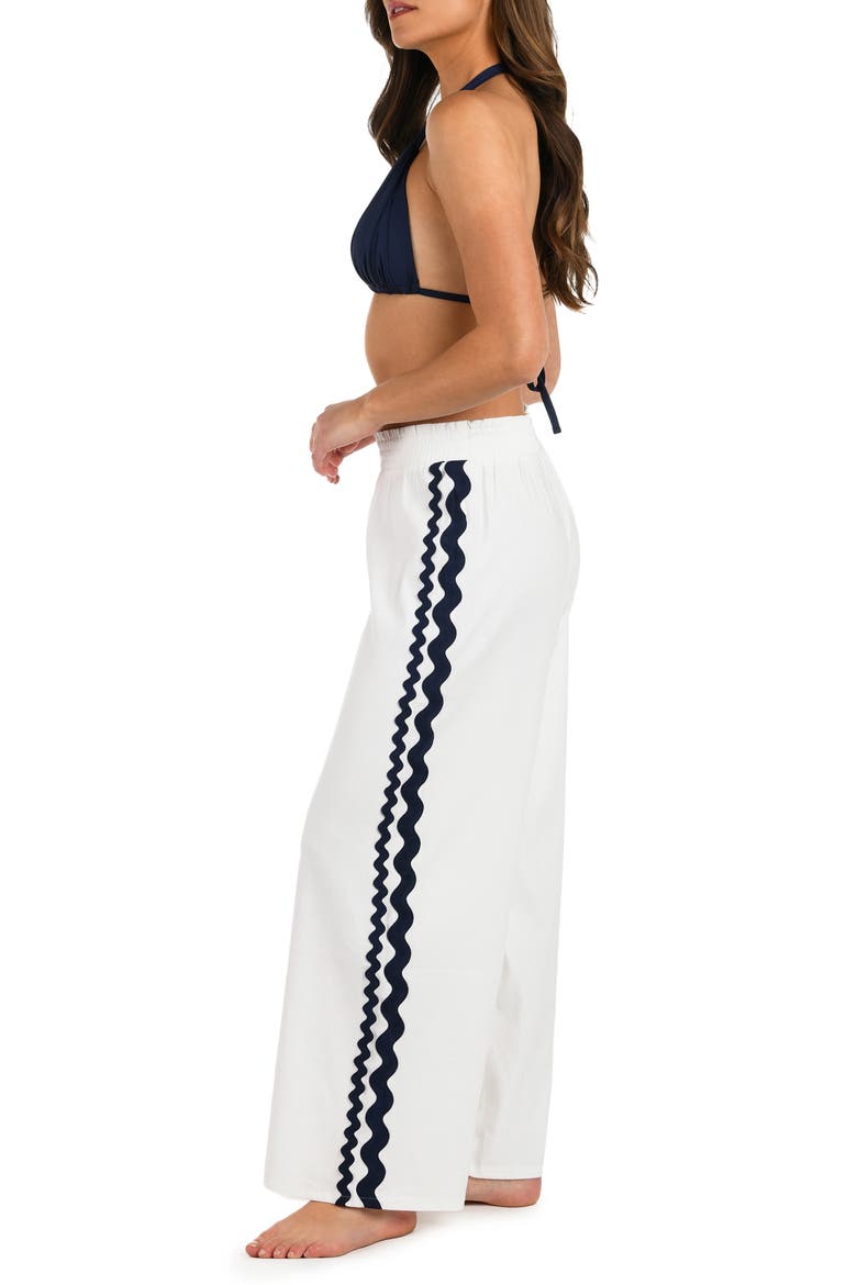 Poolside Linen Blend Cover-Up Pants, Alternate, color, WHITE