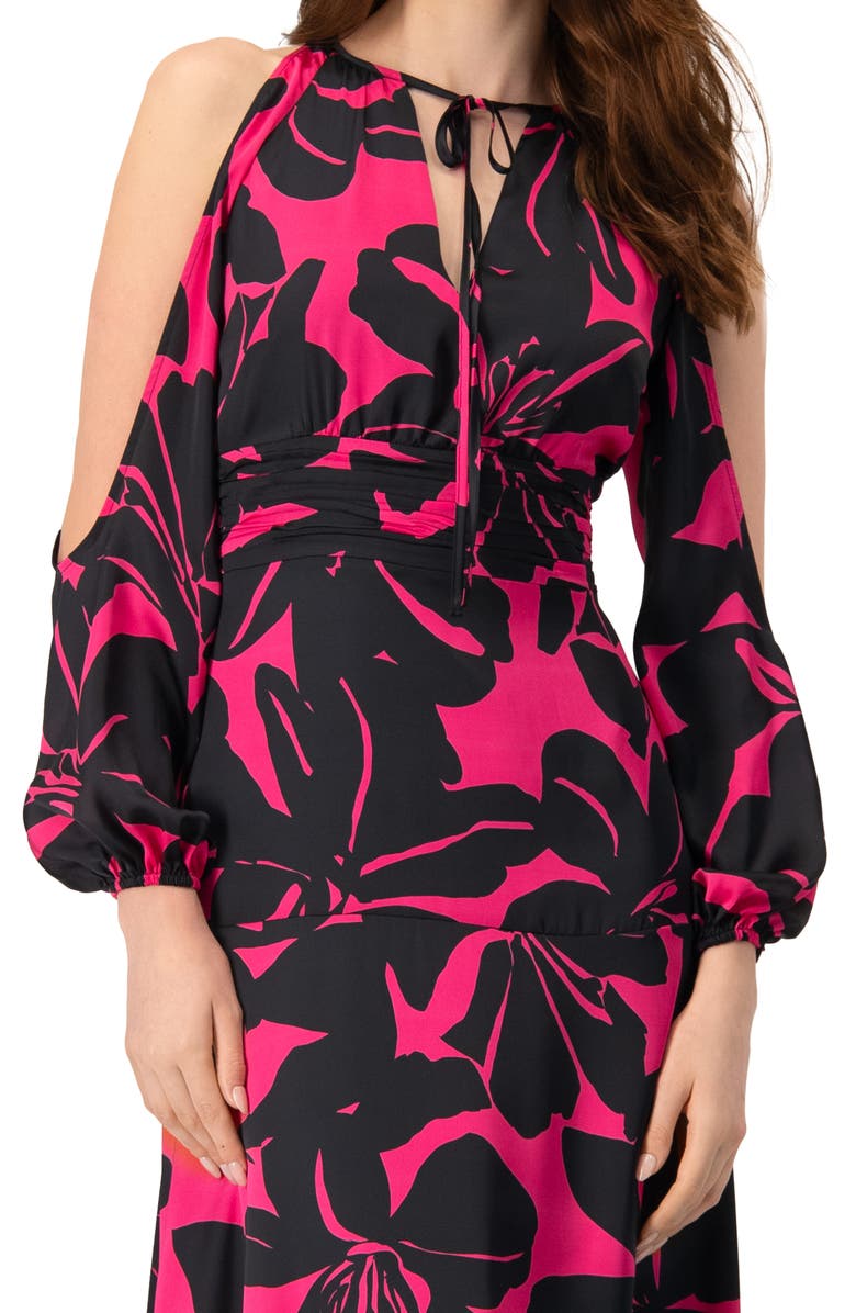 IVONNE Off-Shoulder Long Sleeve Maxi Dress, Alternate, color, Fuchsia