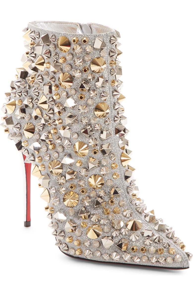 Christian Louboutin So Kate Studded Glitter Bootie, Main, color,