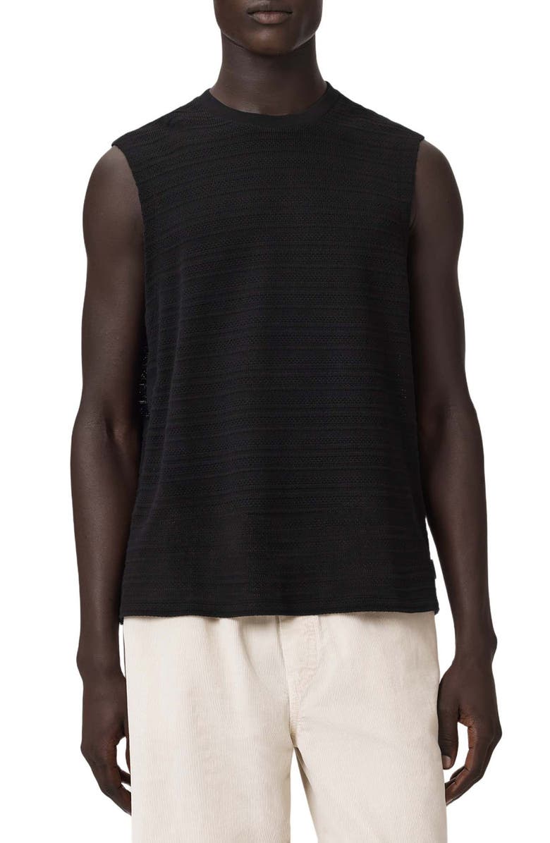 AllSaints Cove Sweater Vest, Main, color, Jet Black
