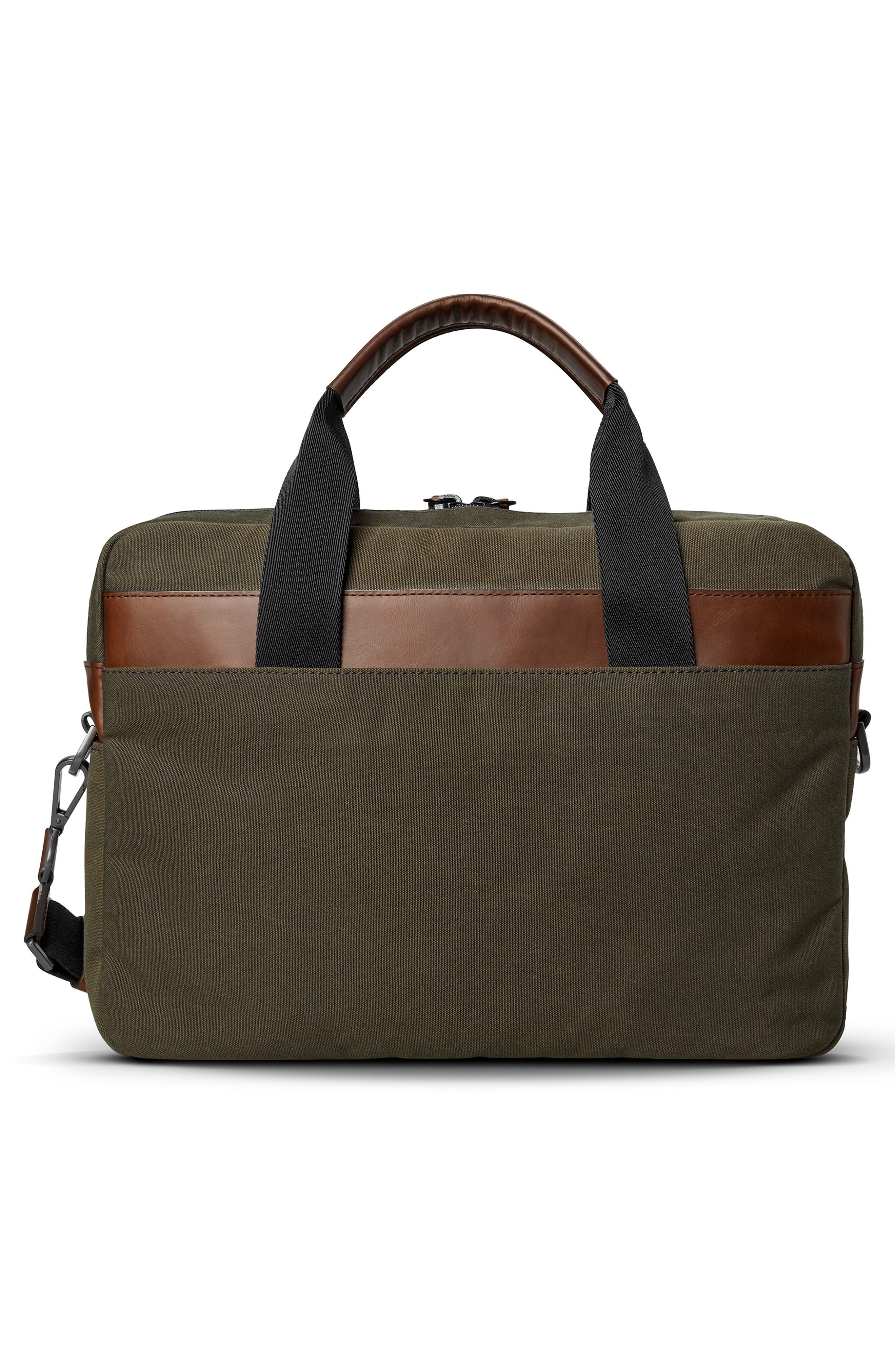 Mack Waxed Canvas Briefcase, Alternate, color, MOSS