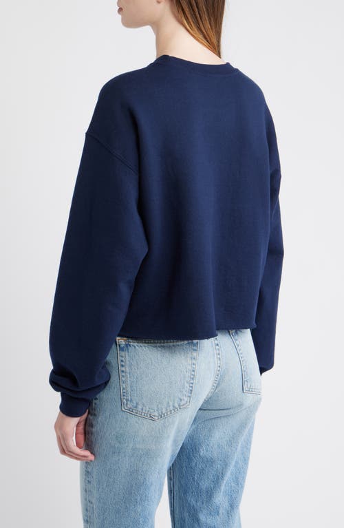 Junk Food You Can't Beat The Feeling Crop Graphic Sweatshirt In Blue