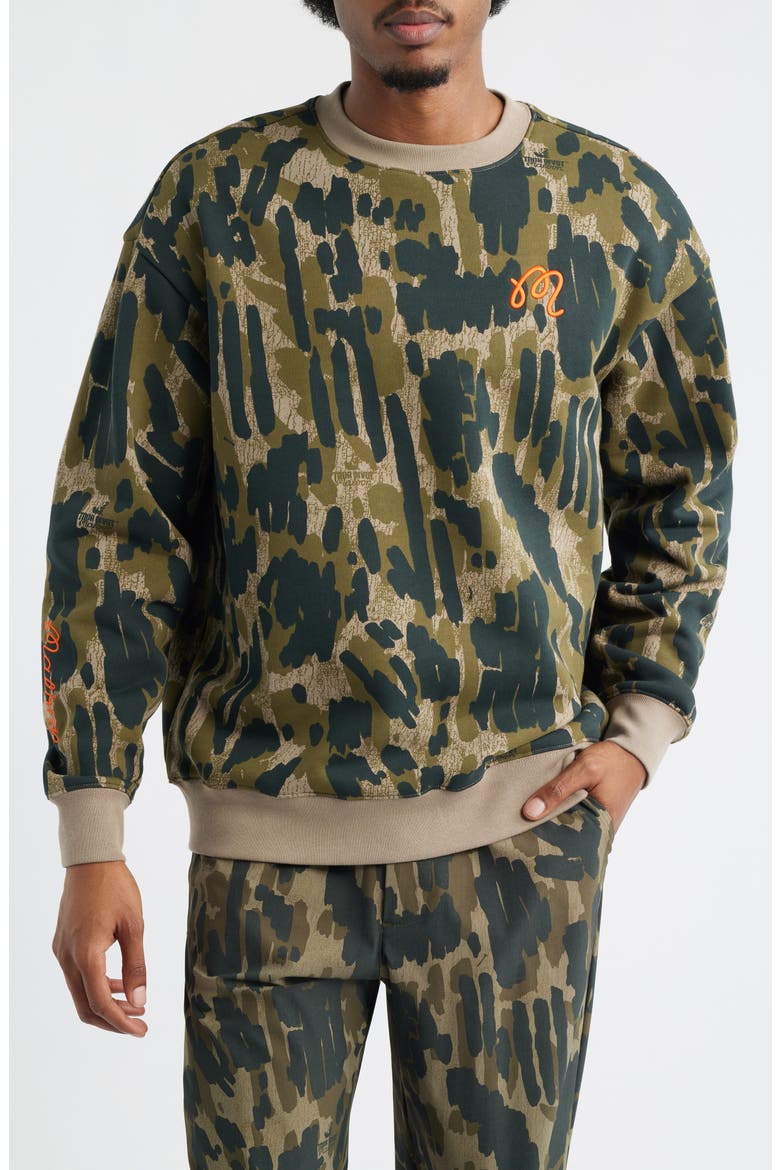 Range Tour Divot Camo Cotton Sweatshirt, Main, color, BARK CAMO