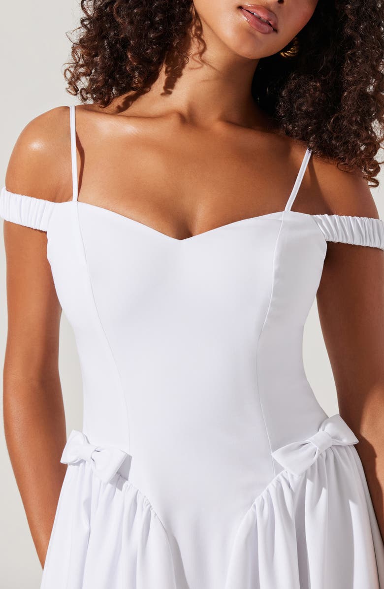 ASTR the Label Elvinia Cold Shoulder Midi Dress, Alternate, color, White