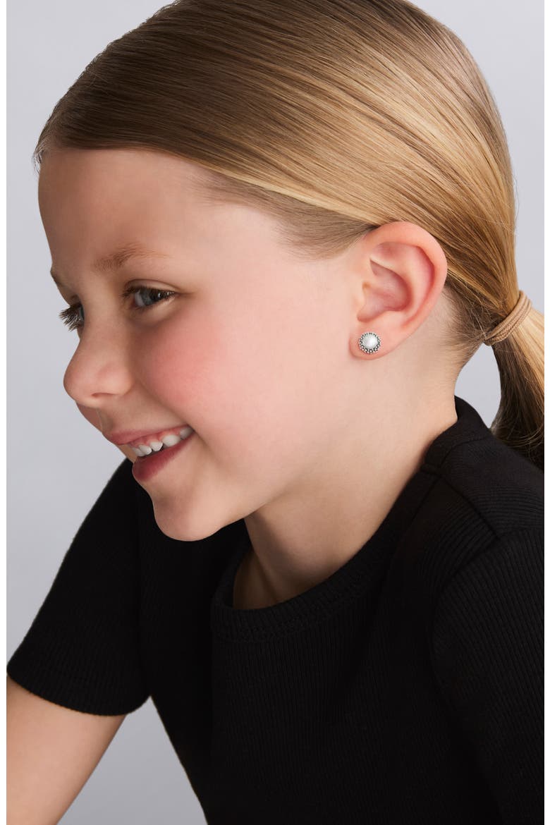 Kinder Luna Freshwater Pearl Stud Earrings, Alternate, color, STERLING SILVER/ FW PEARL