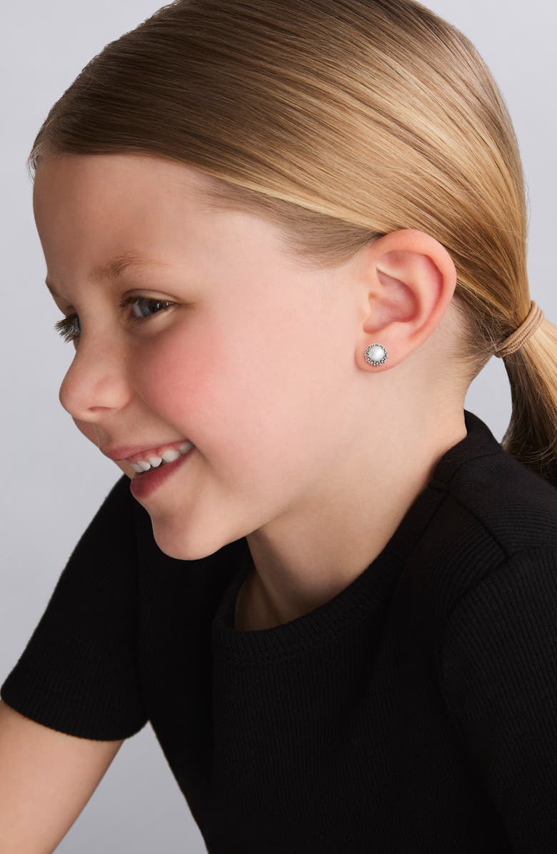 LAGOS Kinder Luna Freshwater Pearl Stud Earrings, Alternate, color, Sterling Silver/ Fw Pearl