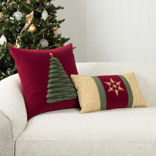 Elaine Smith Tradition Gold Handmade Indoor & Outdoor Woven Accent Holiday Pillow In Neutral