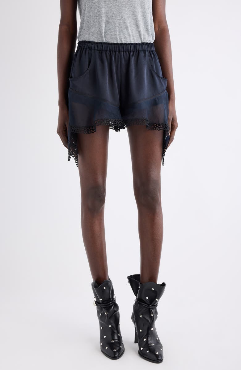 Isabel Marant Ildana Asymmetric Shorts, Main, color, Black