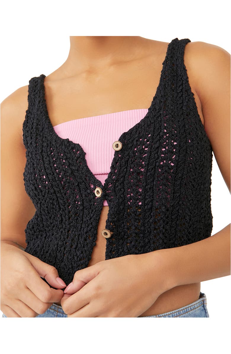 Free People Crochet Recycled Cotton Blend Sweater Tank, Alternate, color, 