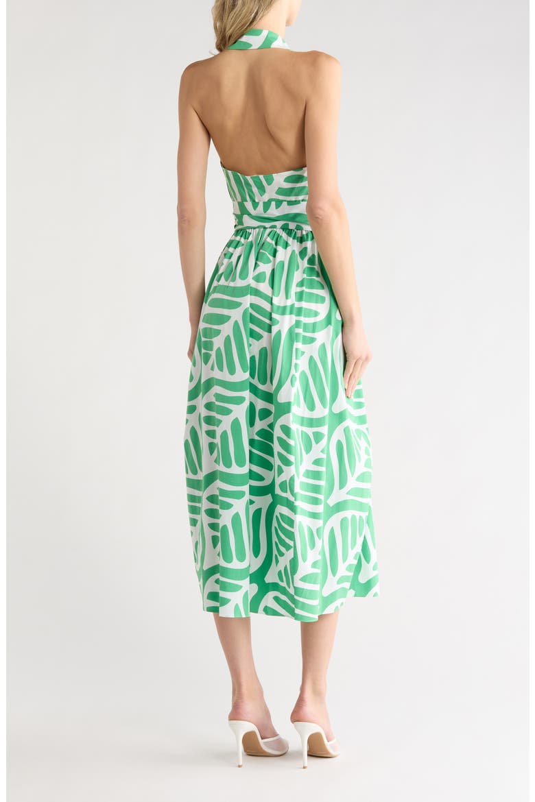 Nova Stretch Cotton Poplin Wrap Dress, Alternate, color, DESERT PALM INDIAN GREEN