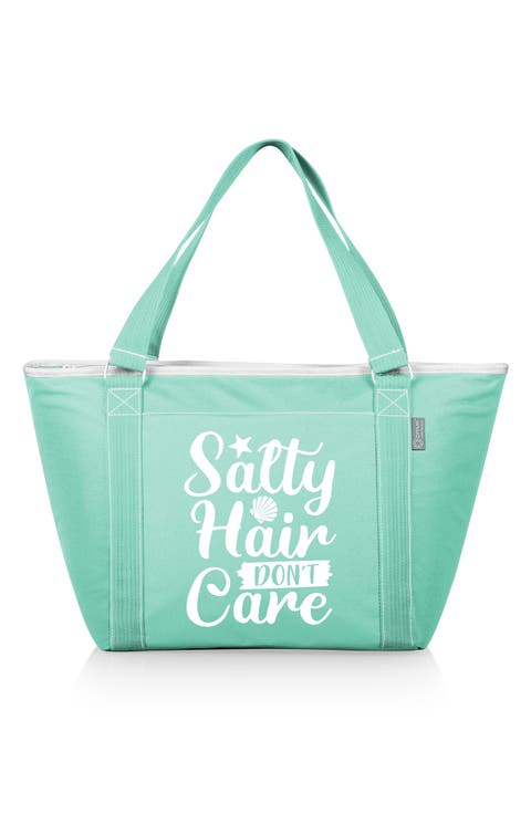 Topanga Salty Hair Don't Care Teal Cooler Tote Bag