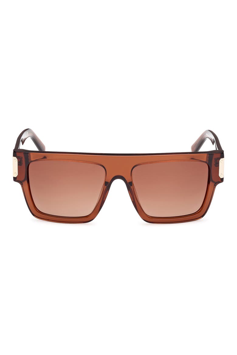 54mm Rectangular Sunglasses, Main, color, LIGHT BROWN / GRADIENT BROWN