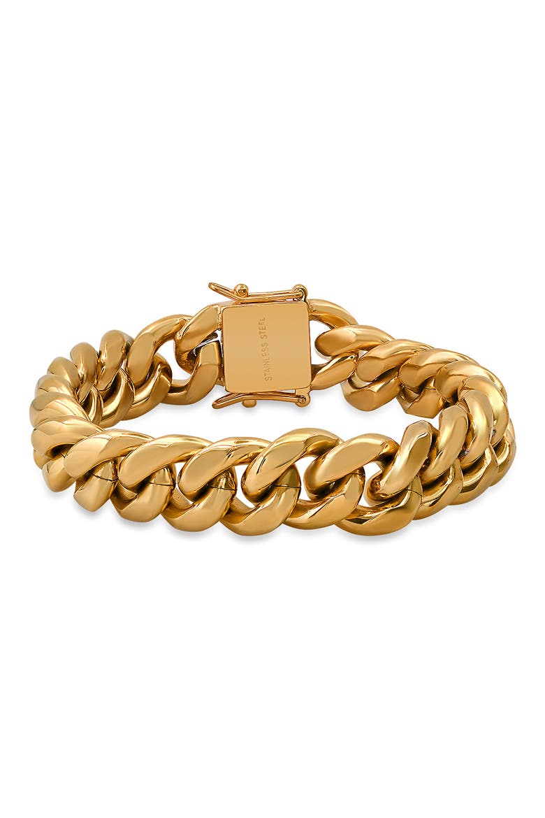 Men's Cuban Chain Bracelet, Main, color, GOLD