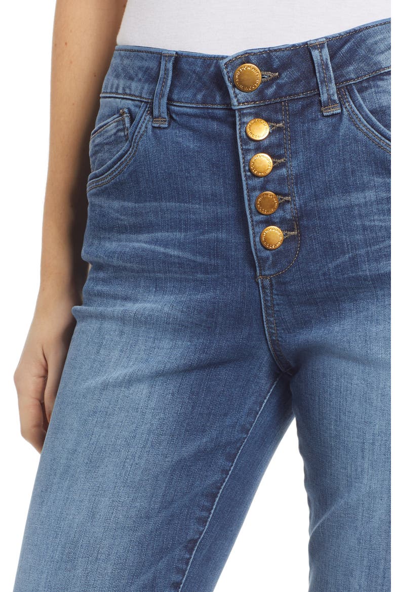 'Ab'Solution High Waist Ankle Straight Leg Jeans (Nordstrom Exclusive), Alternate, color, BLUE