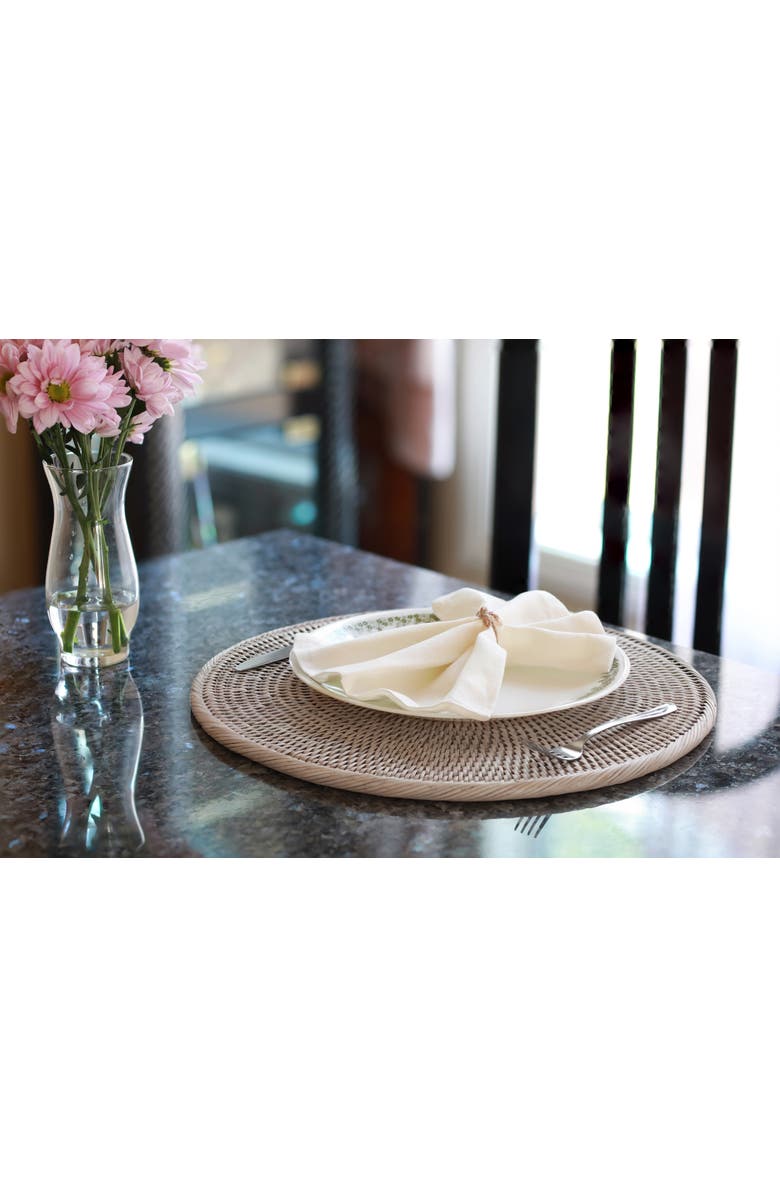 Artifacts Trading Company<sup>™</sup> Artifacts Rattan Round Placemat, Alternate, color, White Wash