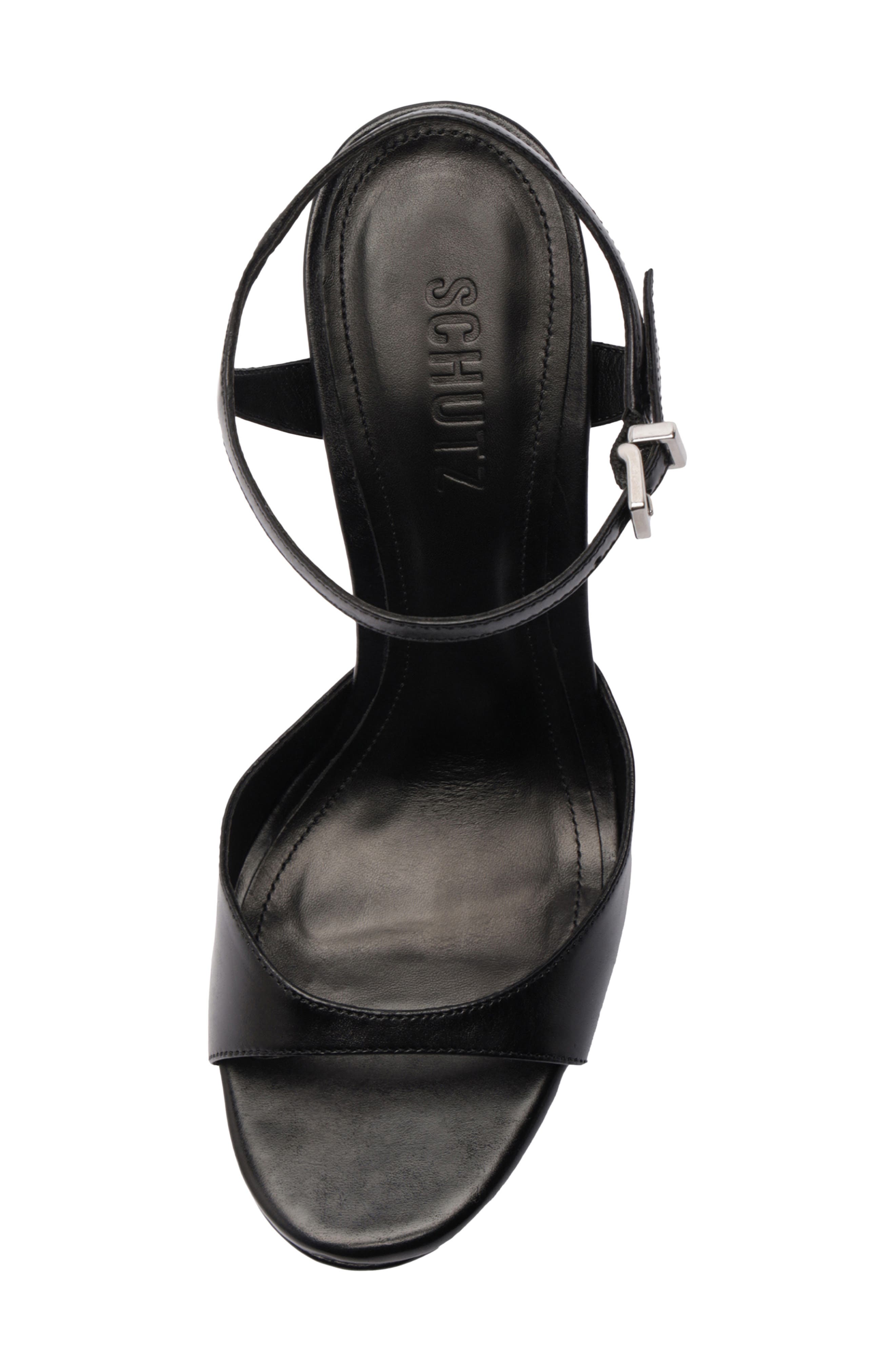 Schutz Scarelett Ankle Strap Platform Sandal, Alternate, color, Black