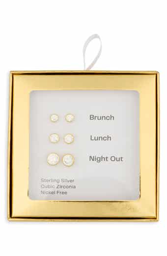 NORDSTROM RACK Set of 3 Bezel Stud Earrings