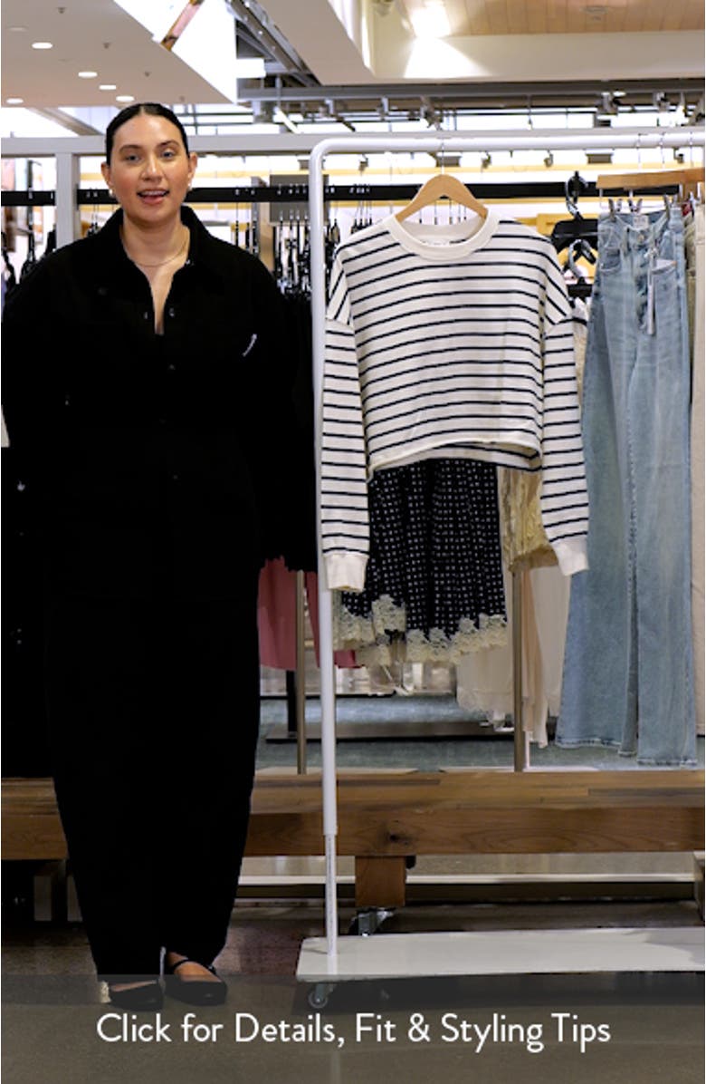 Stripe Crop Cotton Sweatshirt, sales video thumbnail