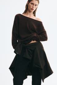 H&M Fine-Knit One-Shoulder Sweater