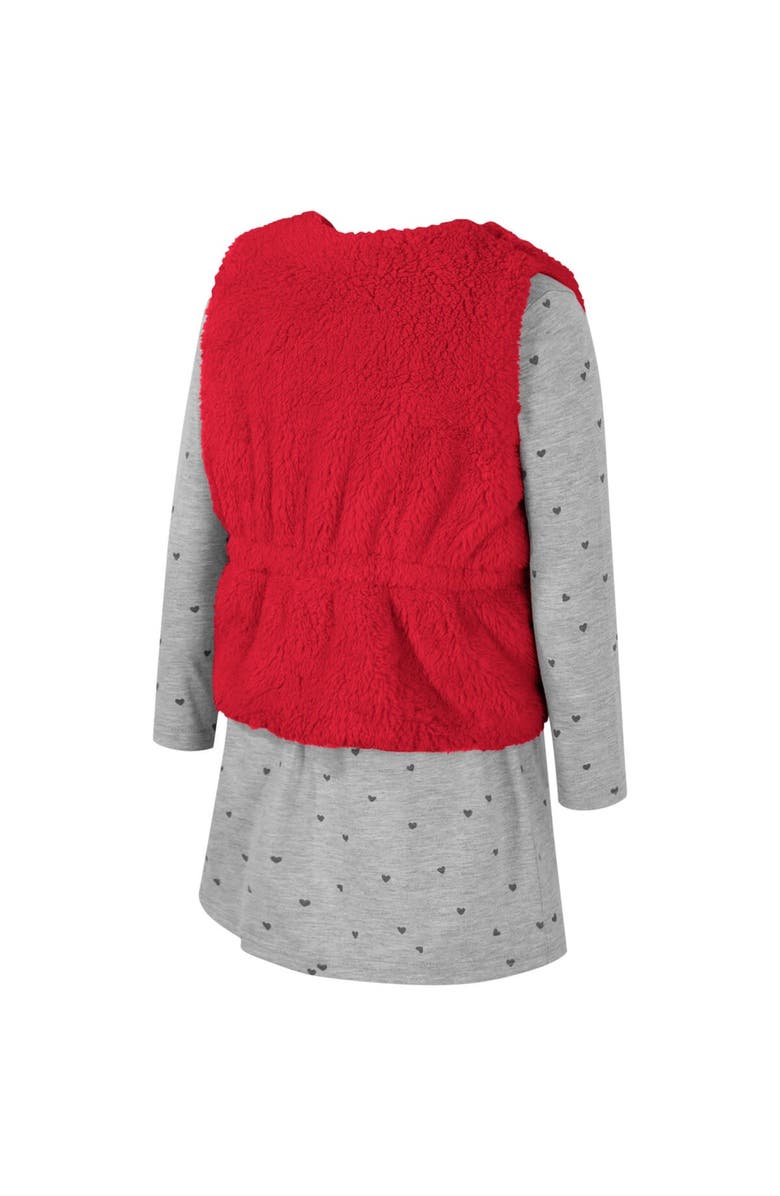 COLOSSEUM Girls Toddler Colosseum Scarlet Ohio State Buckeyes Meowing Vest & Dress Set, Alternate, color, Scarlet