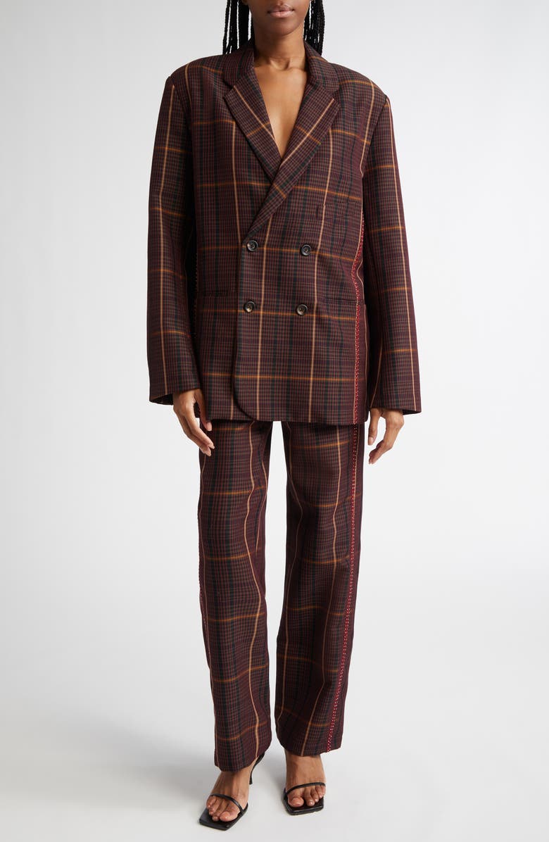 Diotima Thirds Straight Leg Trousers, Alternate, color, Maroon