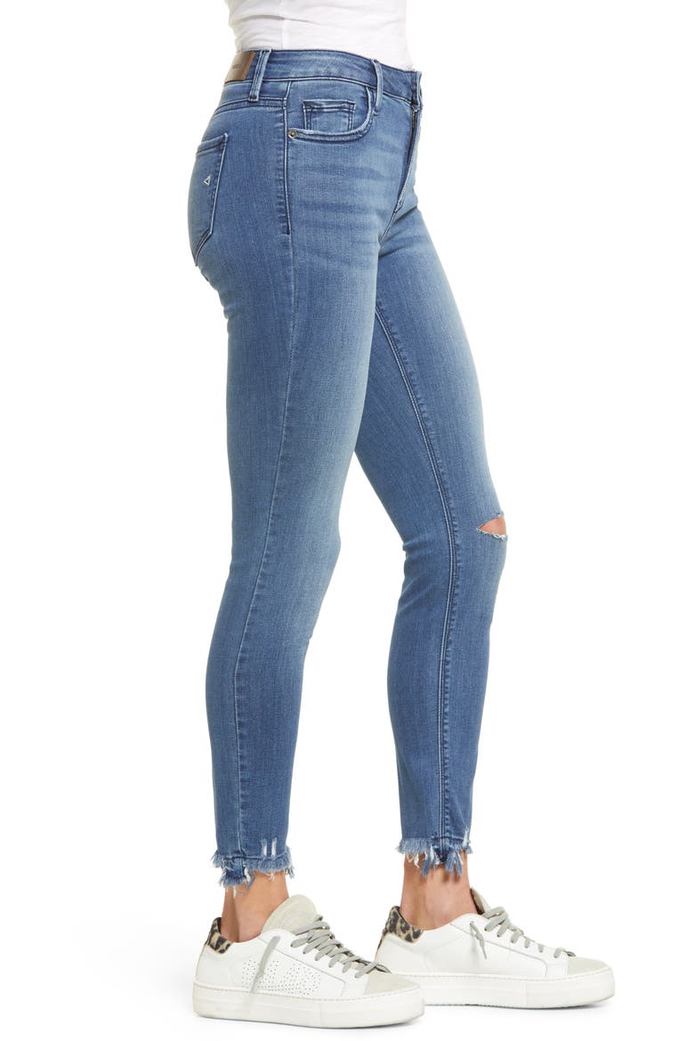 Ripped Stretch Ankle Skinny Jeans, Alternate, color, MEDIUM WASH