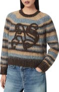 AllSaints Rega AS Logo Striped Sweater