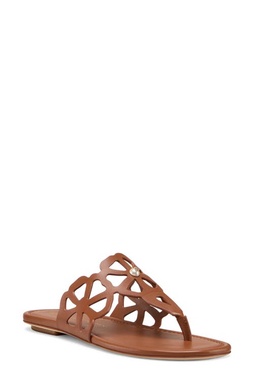 Stuart Weitzman Jasmine Leather Cutout Thong Sandals