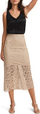 MINT VELVET Lace Pencil Midi Skirt
