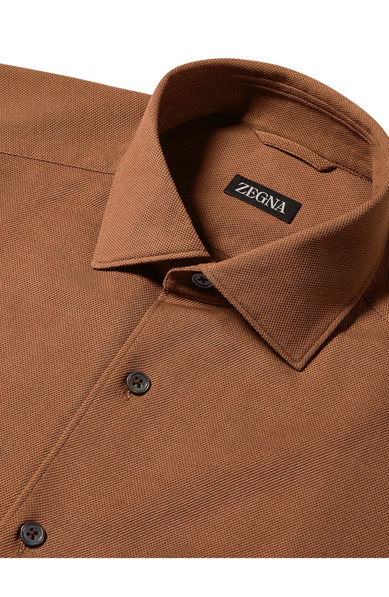 ZEGNA Cotton Jersey Button-Up Shirt, Alternate, color, 