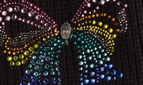 Kurt Geiger London Crystal Bow Scarf In Black