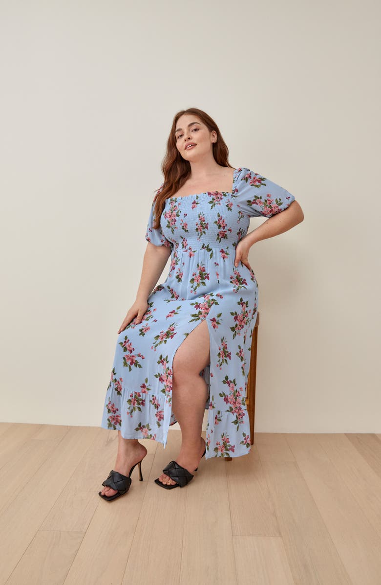 Reformation Meadow Floral Print Midi Dress, Alternate, color,