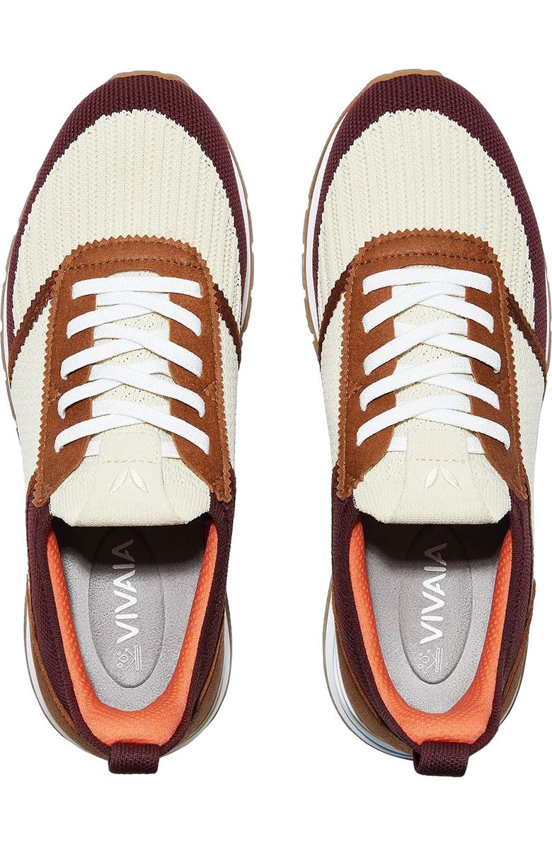 VIVAIA Mix-Texture Slip-On Sneakers, Alternate, color, Beige Burgundy Caramel