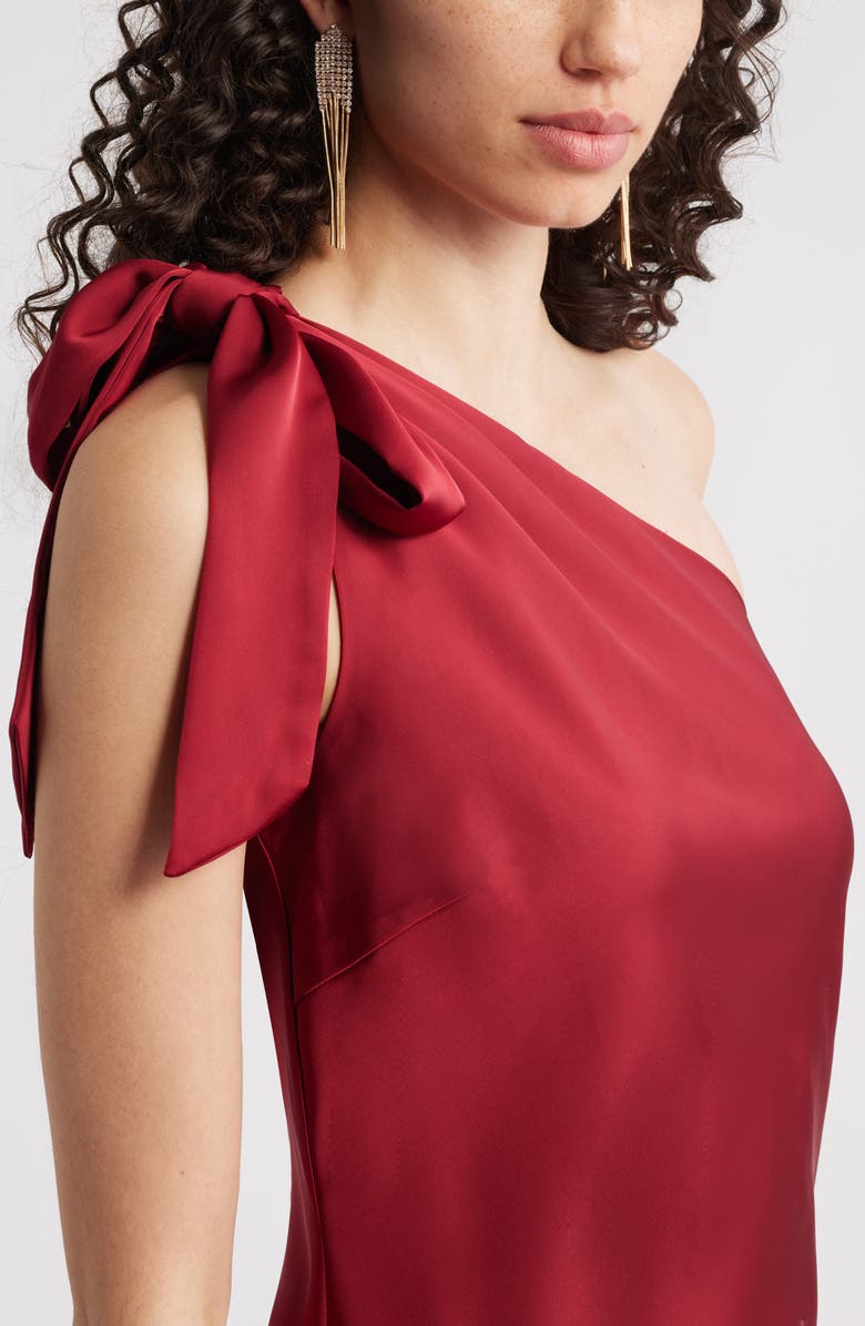 Chelsea28 Bow One-Shoulder Maxi Dress, Alternate, color, Red Grape