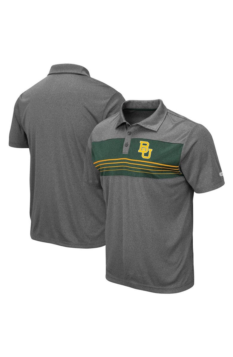 COLOSSEUM Men's Colosseum Heathered Charcoal Baylor Bears Smithers Polo, Main, color, 