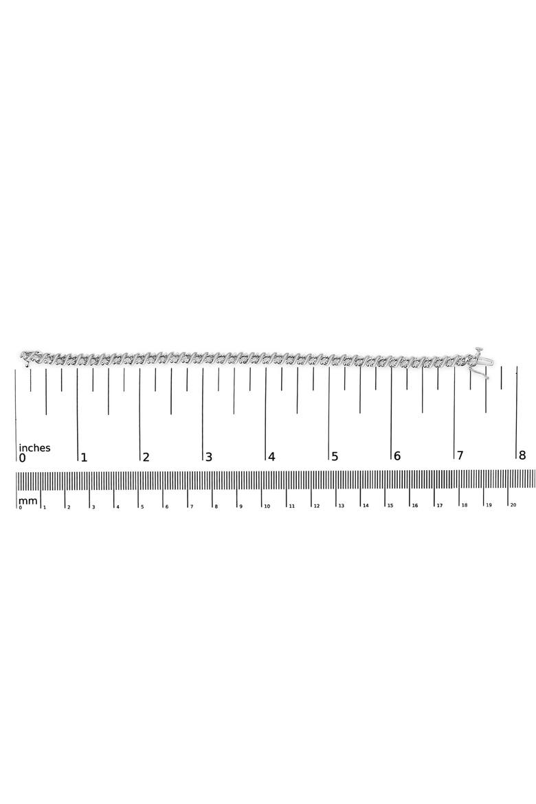 Silver 1/4 Cttw Diamond Station and S Link Bracelet, Alternate, color, White
