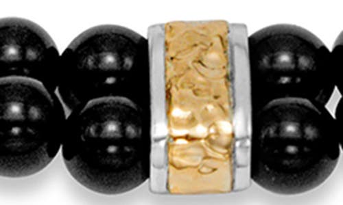 Samuel B. Sterling Silver & 18k Gold Onyx Beaded Bracelet In Black