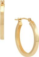 Frankie & Zoe 14K Yellow Gold Square Tube Hoop Earrings