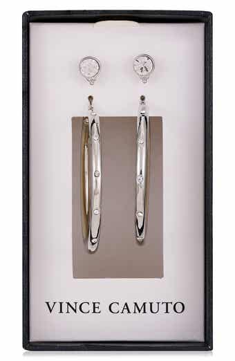 Vince Camuto Set of Two Crystal Stud & Crystal Hoop Earrings