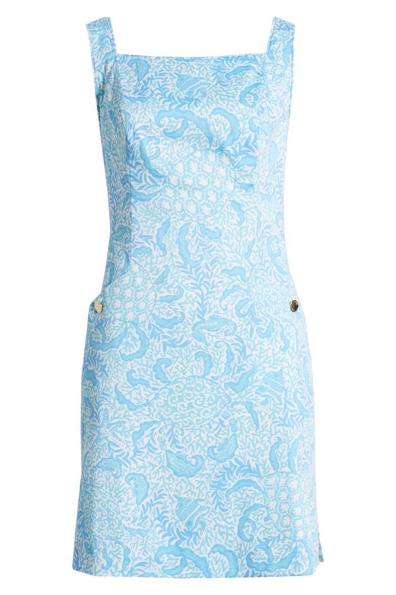 The Lilly Floral Sleeveless Stretch Sateen Dress, Alternate, color, RESORT WHITE GOOMBAY GROOVES
