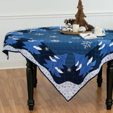 Snowflakes Quilted Table Topper 54" x 54"