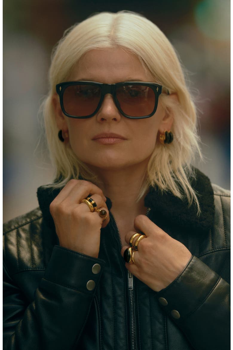 x Kate Young Semiprecious Stone Ring, Alternate, color, 18CT GOLD VERMEIL / TIGERS EYE