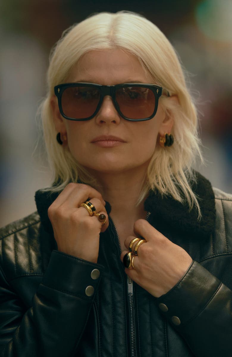 Monica Vinader x Kate Young Semiprecious Stone Ring, Alternate, color, 18Ct Gold Vermeil / Tigers Eye