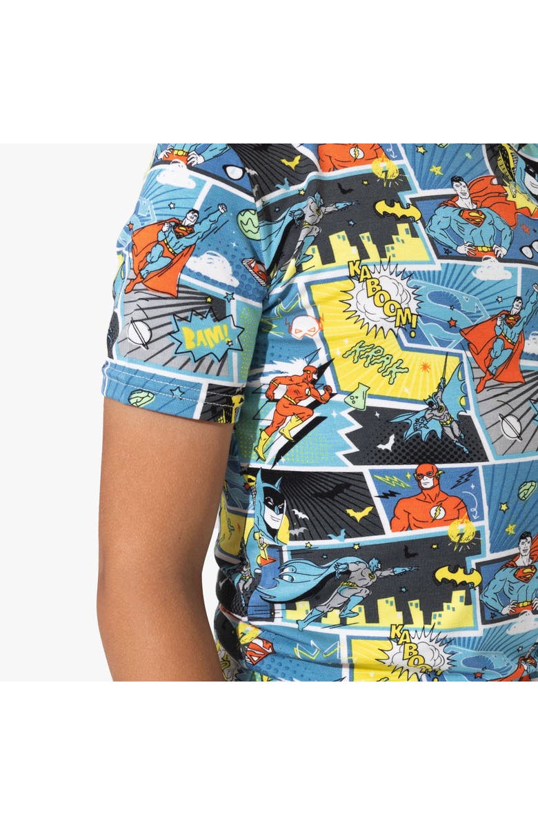 Bellabu Bear Justice League Hero Kids 2-Piece Short Sleeve & Shorts Pajama Set, Alternate, color, Justice League Hero